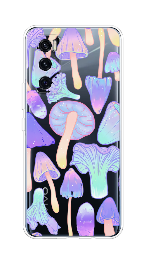 

Чехол на Vivo V20 SE "Пастельные грибы", Фиолетовый;голубой, 263550-1