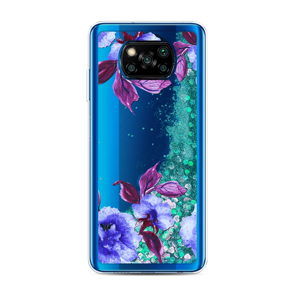 

Жидкий чехол с блестками "Цветочная фантазия 5" на Xiaomi Poco X3 NFC, 39295-1