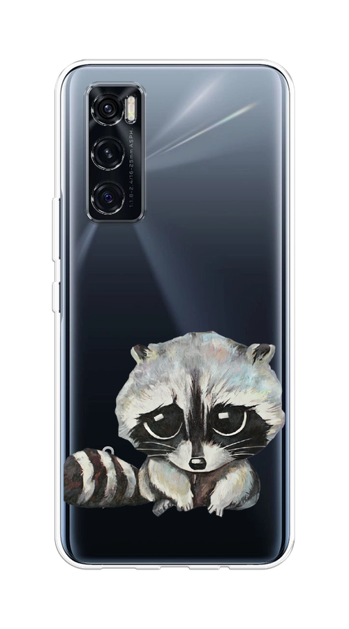 

Чехол на Vivo V20 SE "Большеглазый енот", Серый;черный;прозрачный, 263550-1