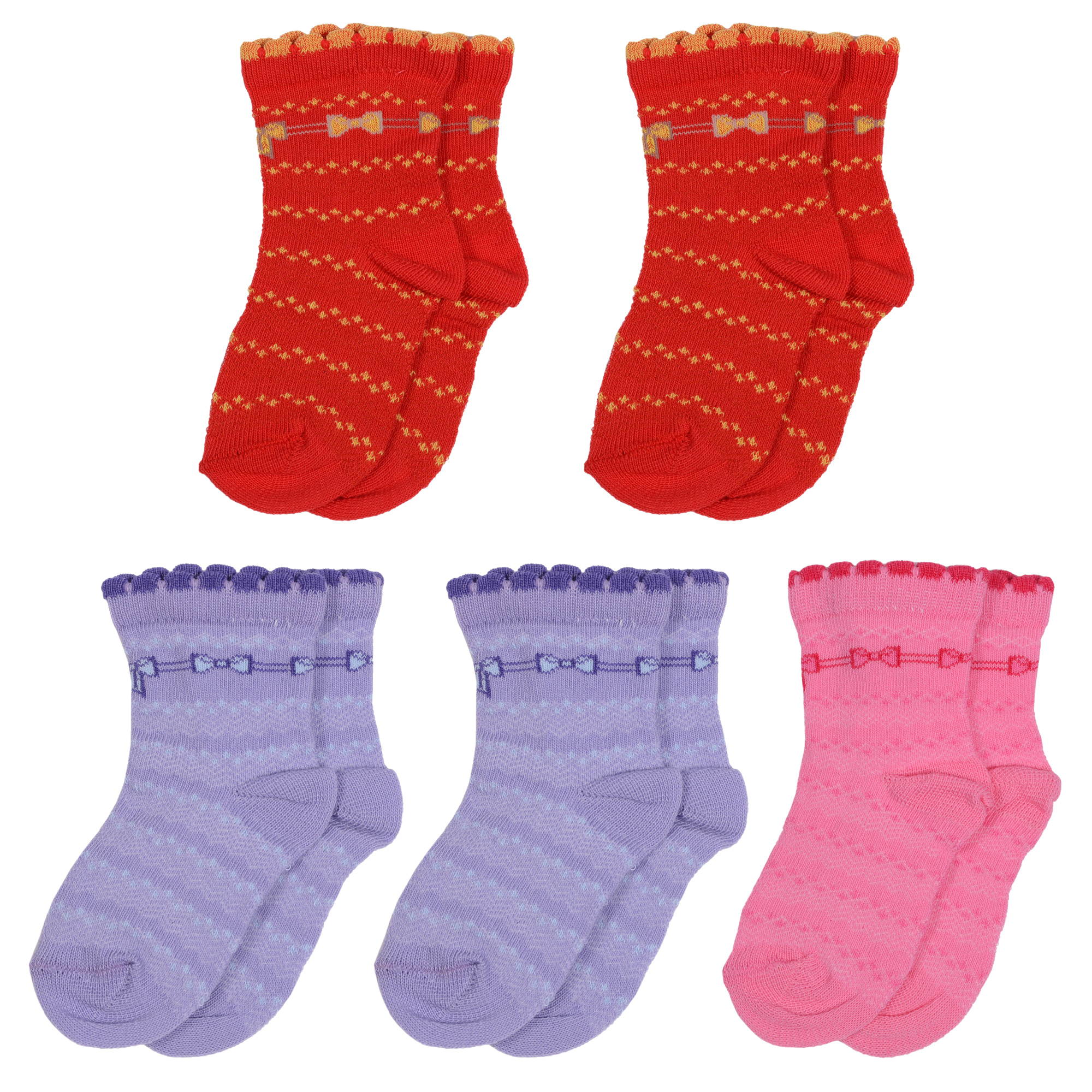 Носки детские LorenzLine 5-Л23, красный; фиолетовый; розовый, 10-12