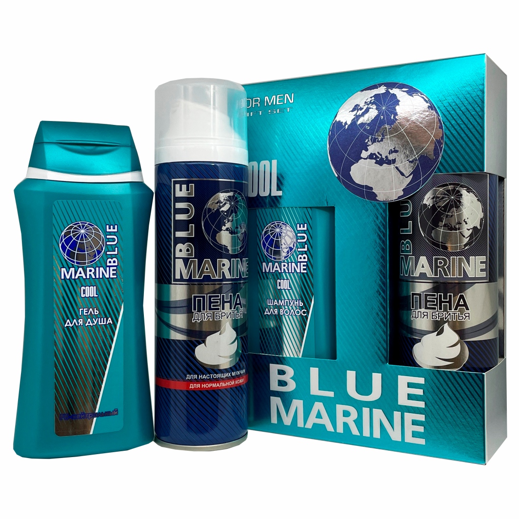 Набор подарочный FESTIVA мужской Blue Marine Cool Шампунь 250мл + Пена для бритья 200мл