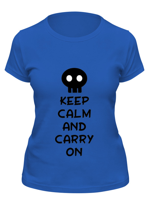 

Футболка женская Printio Keep calm and carry on синяя L, Синий, Keep calm and carry on