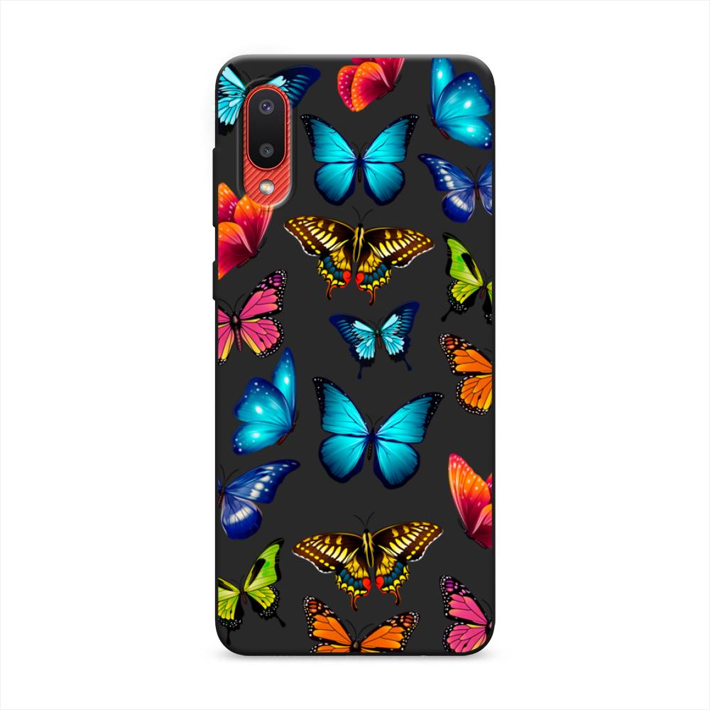 

Матовый силиконовый чехол "Разные бабочки" на Samsung Galaxy A02, Разные бабочки