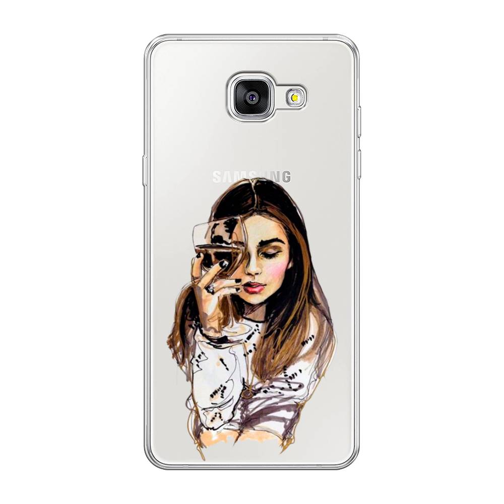

Чехол Awog на Samsung Galaxy A5 2016 / Самсунг A5 2016 "Девушка с бокалом", Коричневый;прозрачный;бежевый, 20550-7