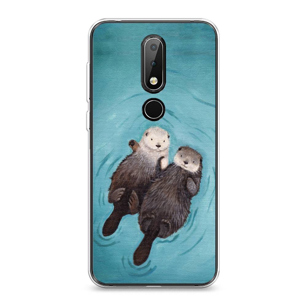 

Чехол Awog на Nokia X6 2018 / Нокиа X6 2018 "Парочка бобров", Голубой, 121450-10