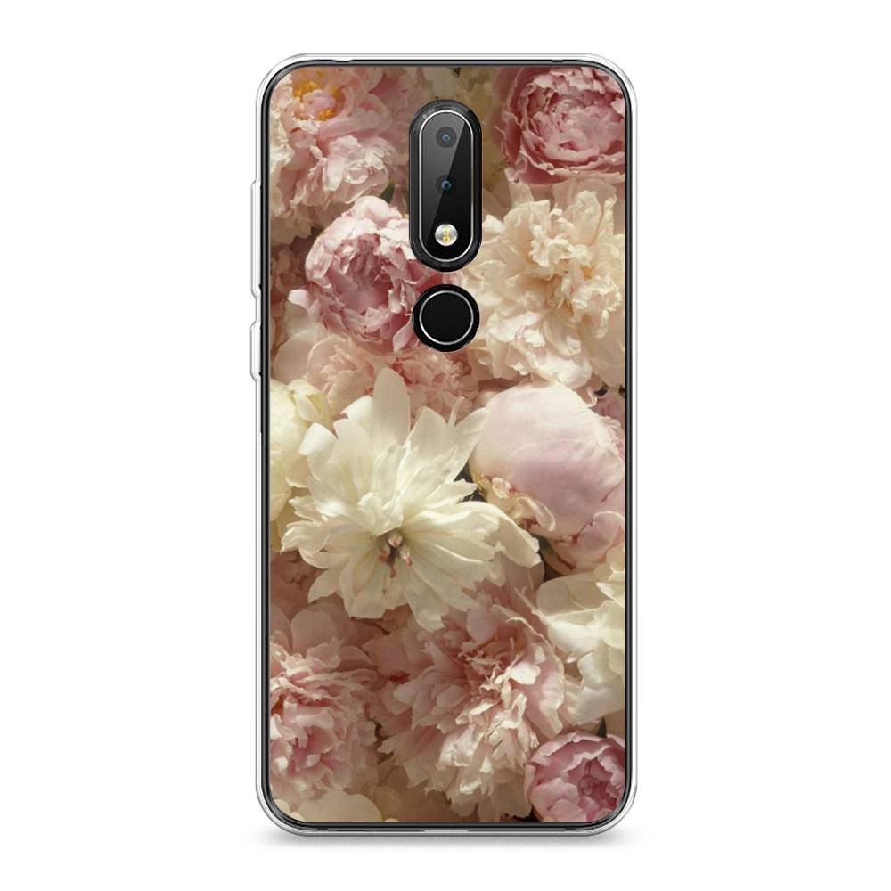 

Чехол Awog на Nokia X6 2018 / Нокиа X6 2018 "Пионы светлые", Бежевый;коричневый, 121450-8