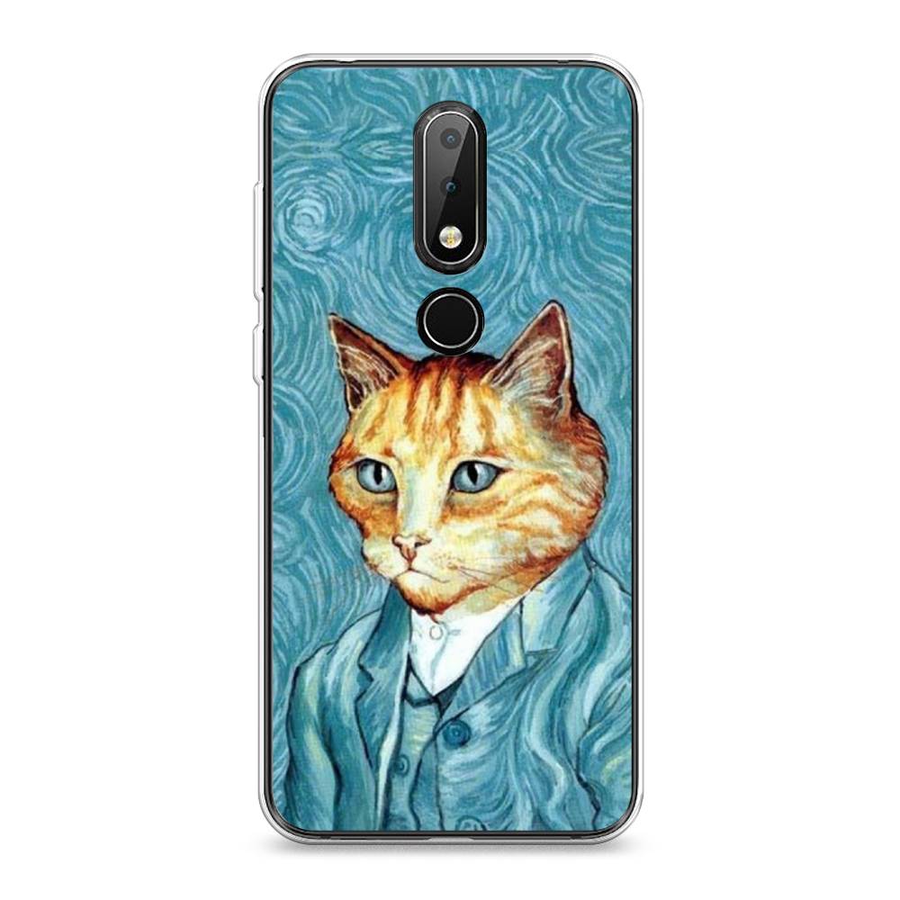 

Чехол Awog на Nokia X6 2018 / Нокиа X6 2018 "Кот Ван Гог", Голубой;коричневый, 121450-2