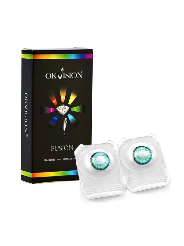 Купить Цветные контактные линзы OKVision Fusion Fusion 2 линзы R 8.6 -3.50 Green 2