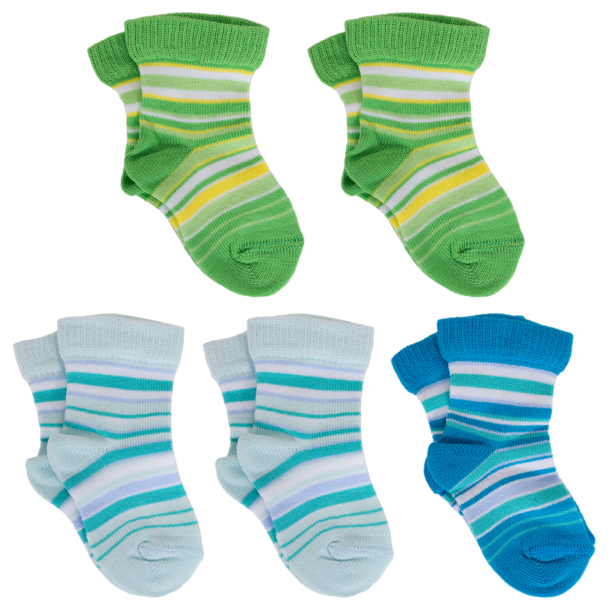 Носки детские LorenzLine 5-Л31, зеленый; бирюзовый; голубой, 6-8