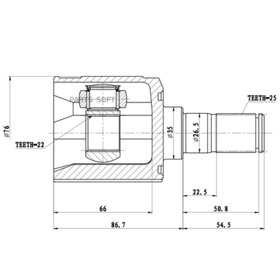

ZIKMAR Z87808R Шрус Внутренний 1шт