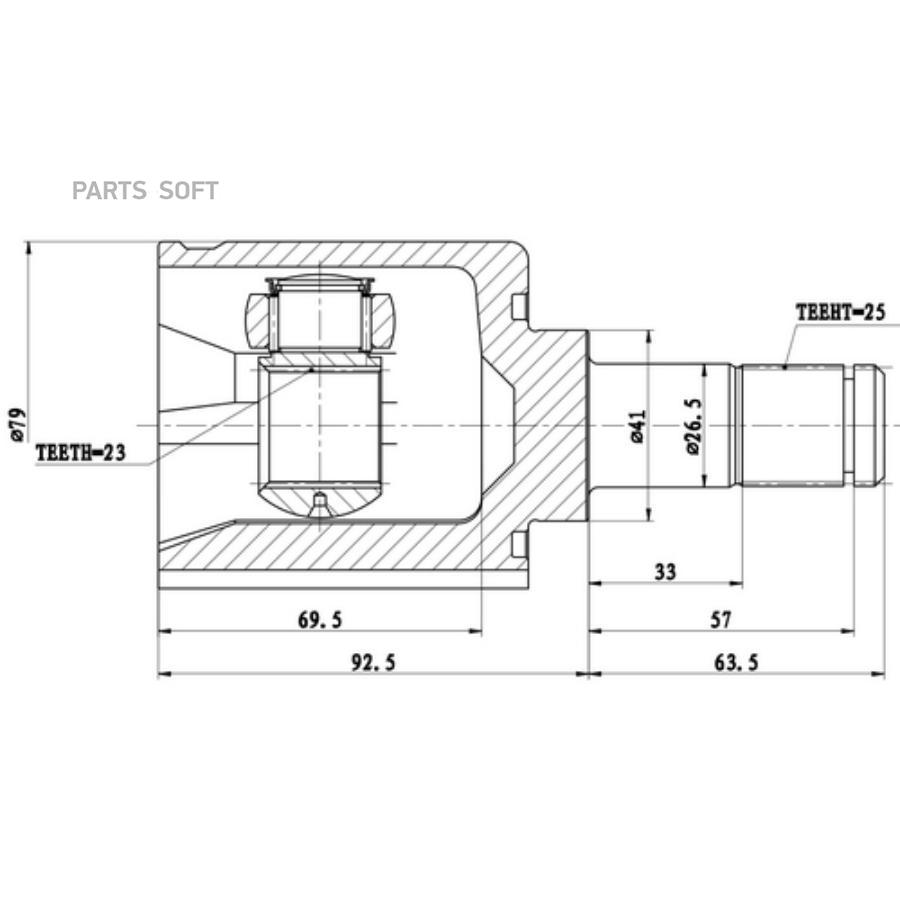 ZIKMAR Z87703R Шрус Внутренний 1шт