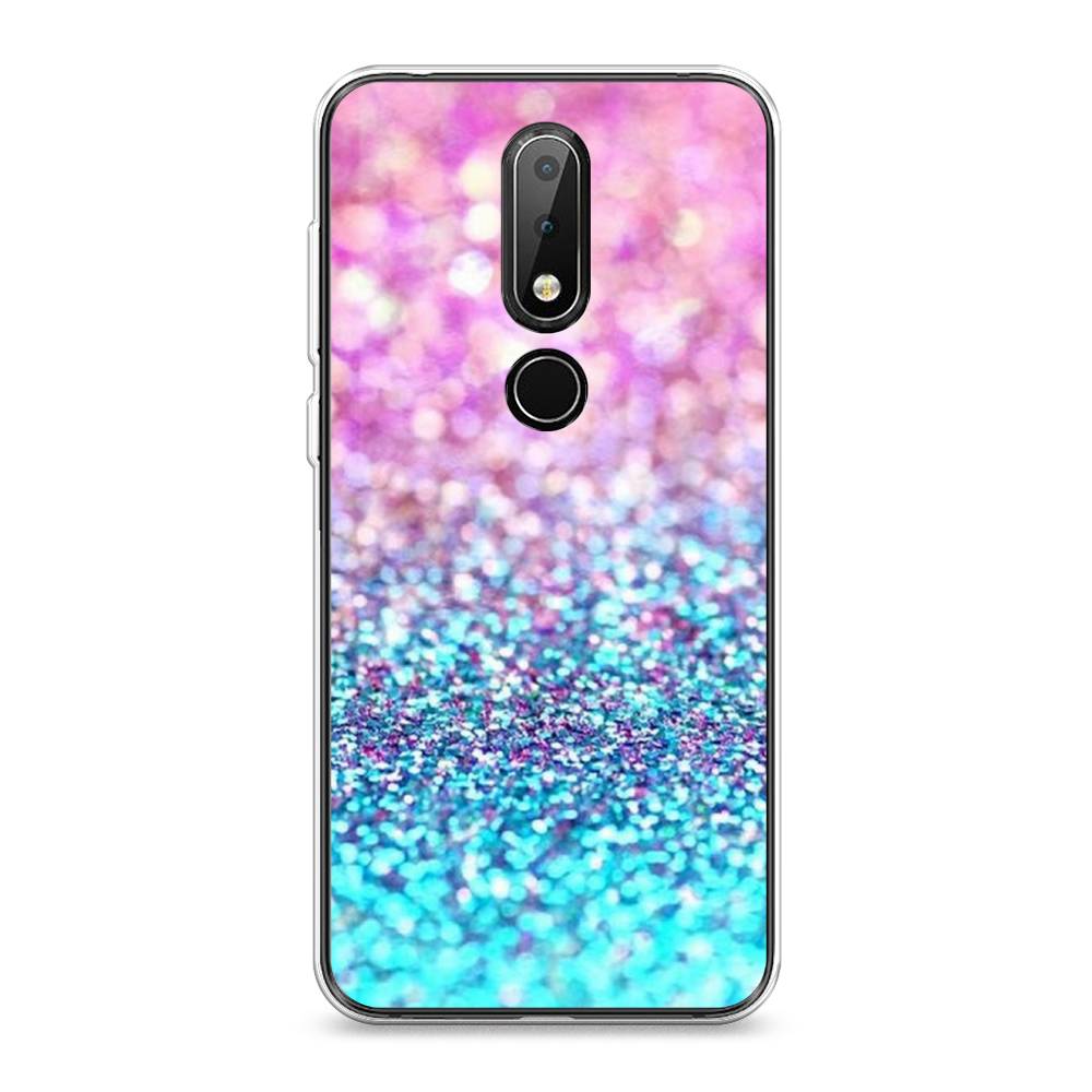 

Чехол Awog "Розово-голубые глиттеры рисунок" для Nokia X6 2018