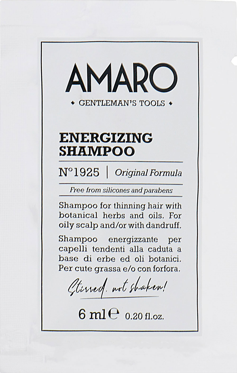 Восстанавливающий шампунь FarmaVita Amaro Energizing Shampoo 6 мл