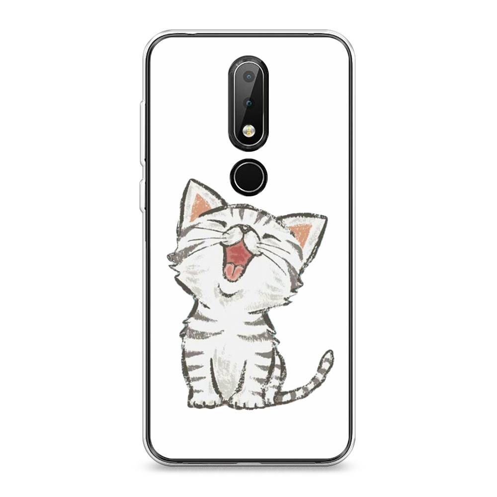 

Чехол Awog на Nokia X6 2018 / Нокиа X6 2018 "Котенок рисованный", Серый;белый, 121450-1