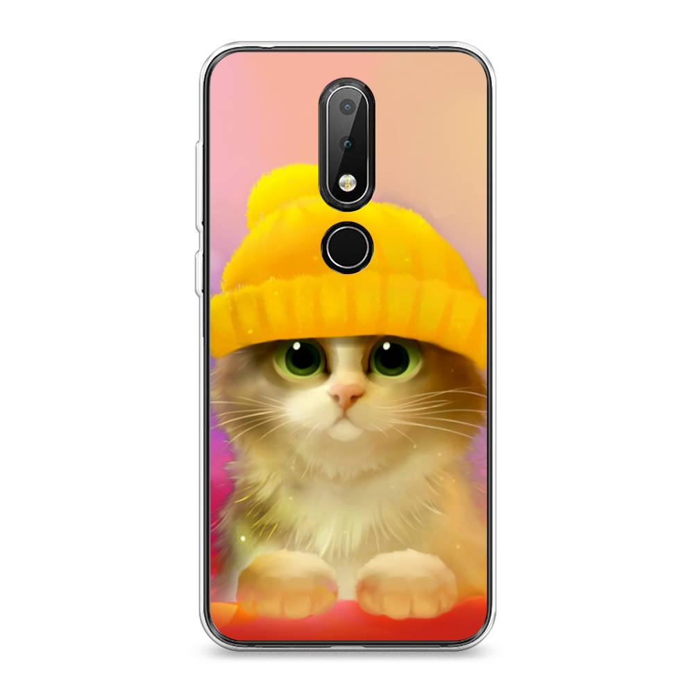 

Чехол Awog на Nokia X6 2018 / Нокиа X6 2018 "Котенок в желтой шапке", Желтый, 121450-2