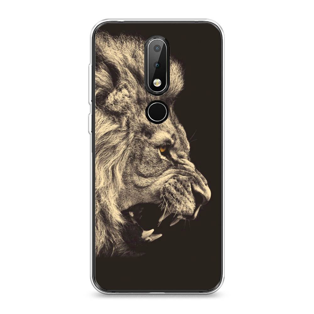 

Чехол Awog на Nokia X6 2018 / Нокиа X6 2018 "Львиный рык 2", Бежевый;черный, 121450-1
