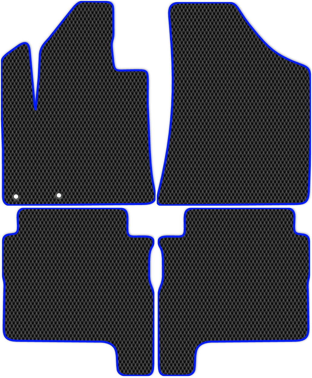 

Коврики ЭВА в салон для Hyundai Santa Fe 2 (CM) 2006 - 2009, 4 шт. черный, синий кант, 2414-S4YL-H