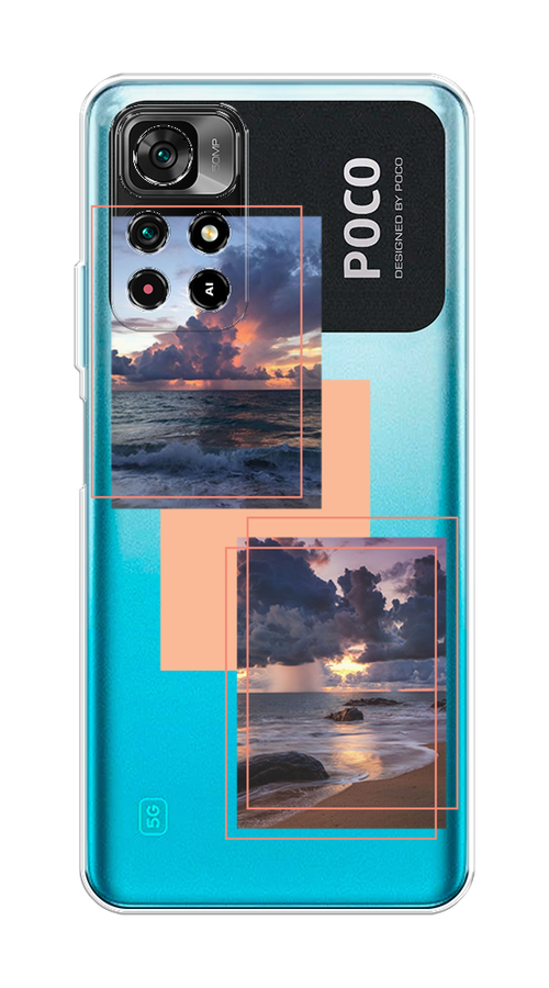 

Чехол на Poco M4 Pro 5G, Xiaomi Redmi Note 11S 5G "Sky collage", Розовый;прозрачный;синий, 313650-1