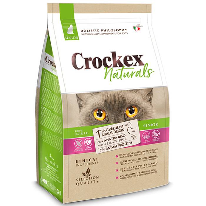 Сухой корм для кошек Crockex Wellness Senior утка с рисом 1,5 кг