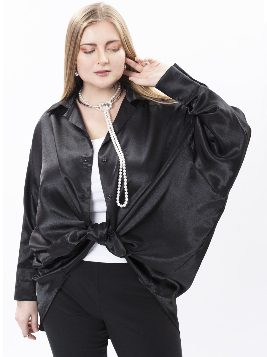 

Блуза женская Divarussa +size черная M, Черный, +size