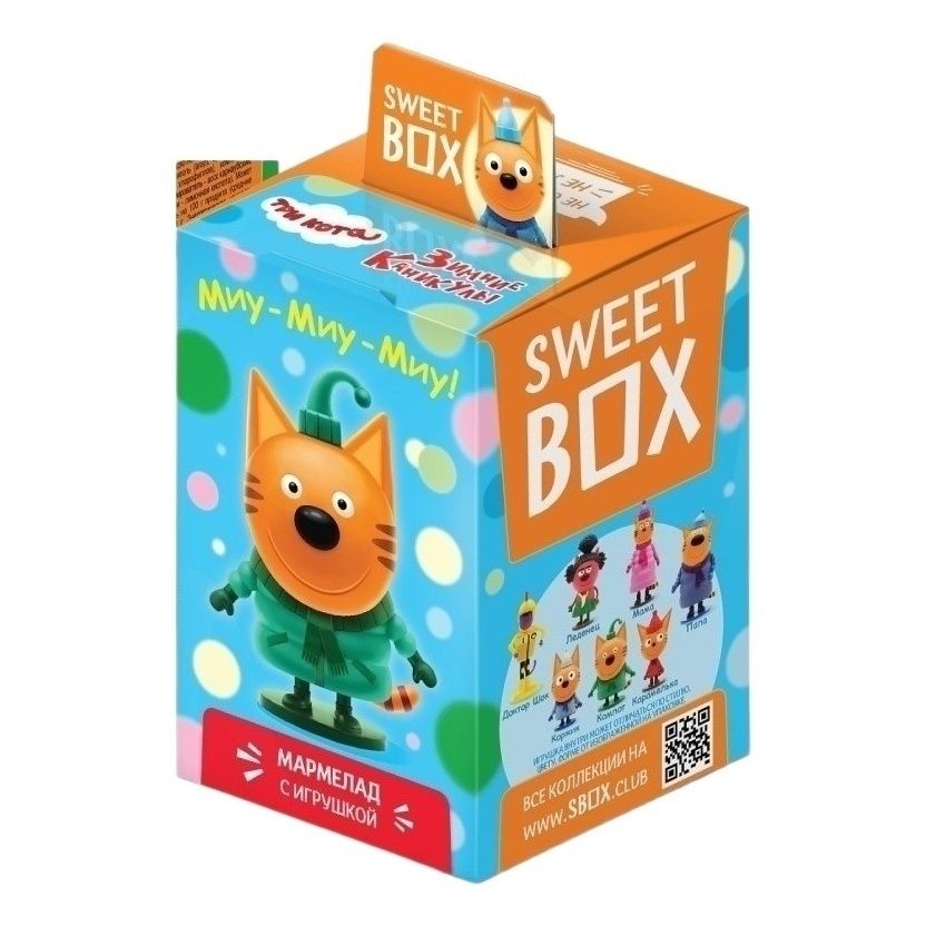 Мармелад Sweet Box Три кота жевательный с игрушкой 10 г