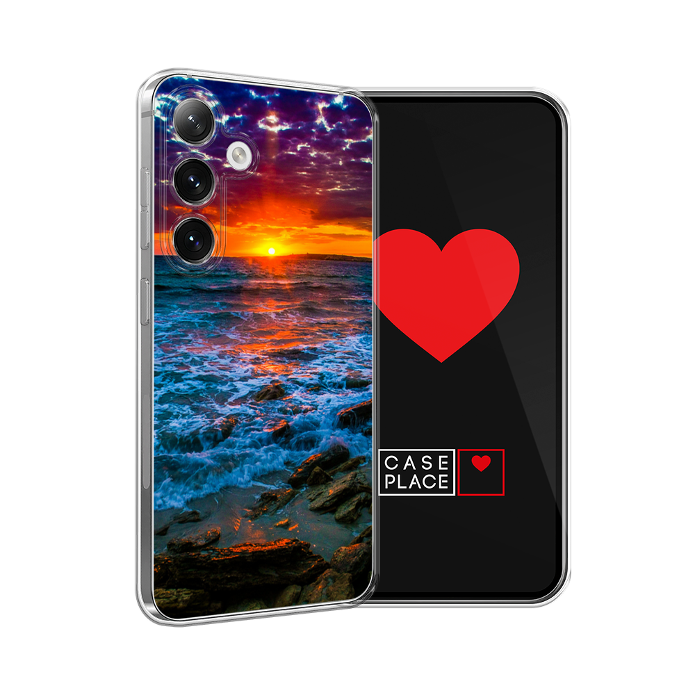 

Чехол на Samsung Galaxy S24 "Закат 1", Оранжевый;синий, 2109050-1