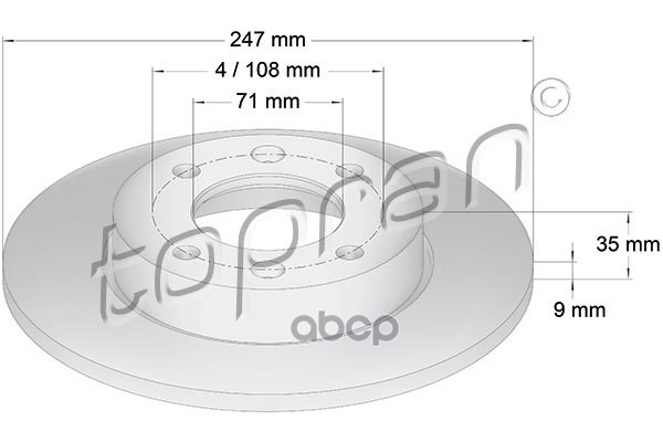 Диск Тормозной (Замена Для Hp-721182755) topran арт. 721182001