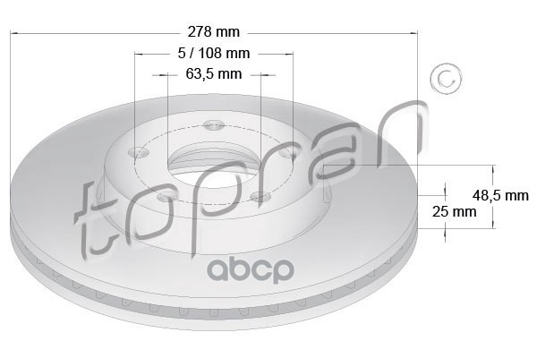 Диск Тормозной (Замена Для Hp-304728755) topran арт. 304728001