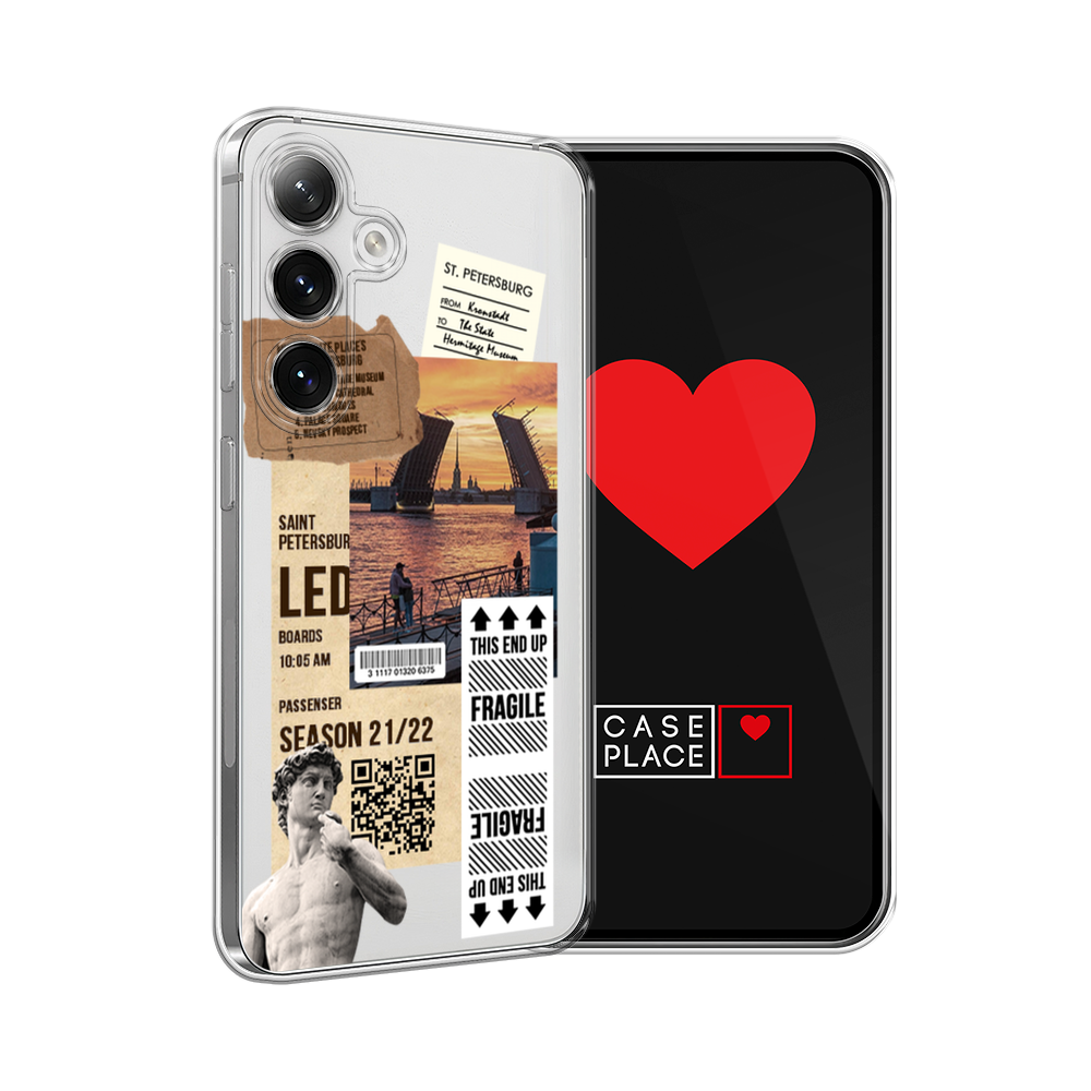 

Чехол на Samsung Galaxy S24 "Санкт-Петербург коллаж", Коричневый;бежевый;белый, 2109050-1