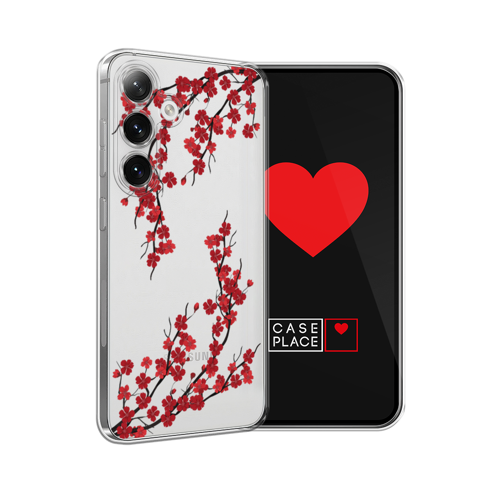 

Чехол на Samsung Galaxy S24 "Красная сакура", Красный;черный, 2109050-1
