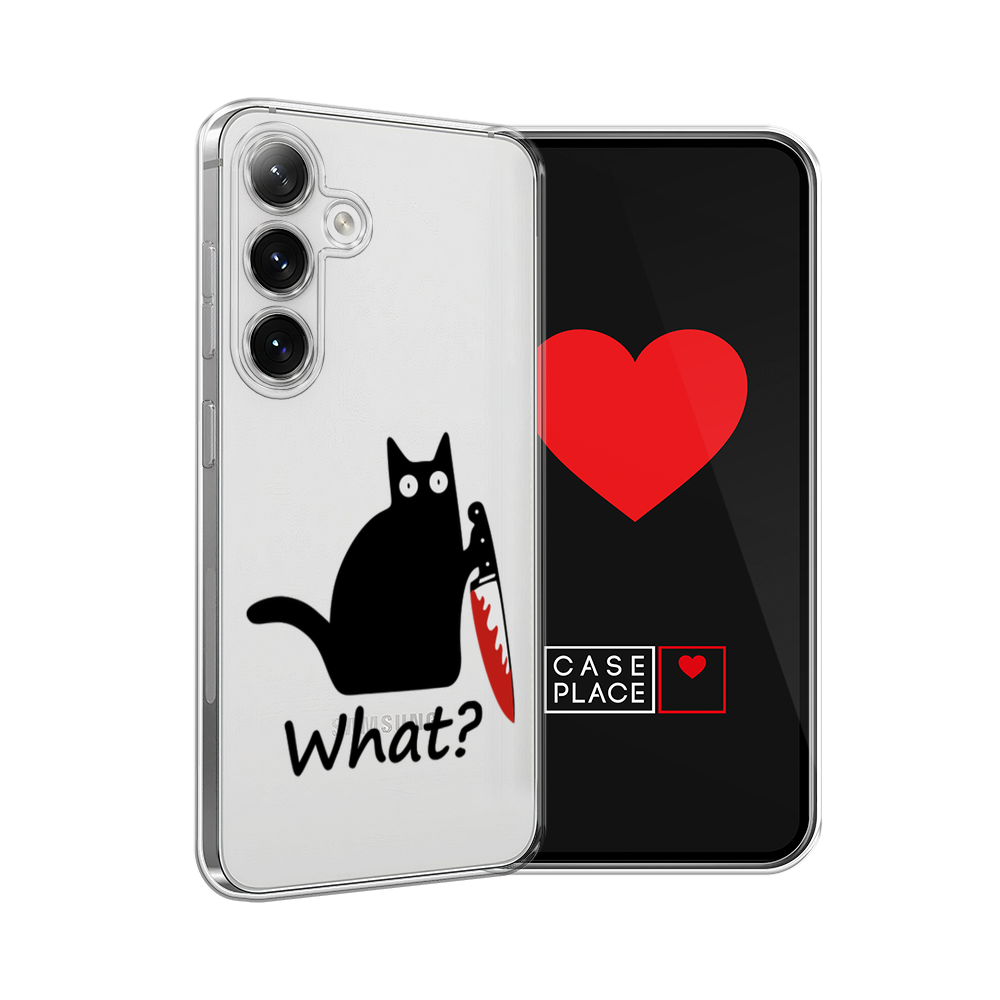 

Чехол на Samsung Galaxy S24 "Котик с ножом", Черный;красный, 2109050-1