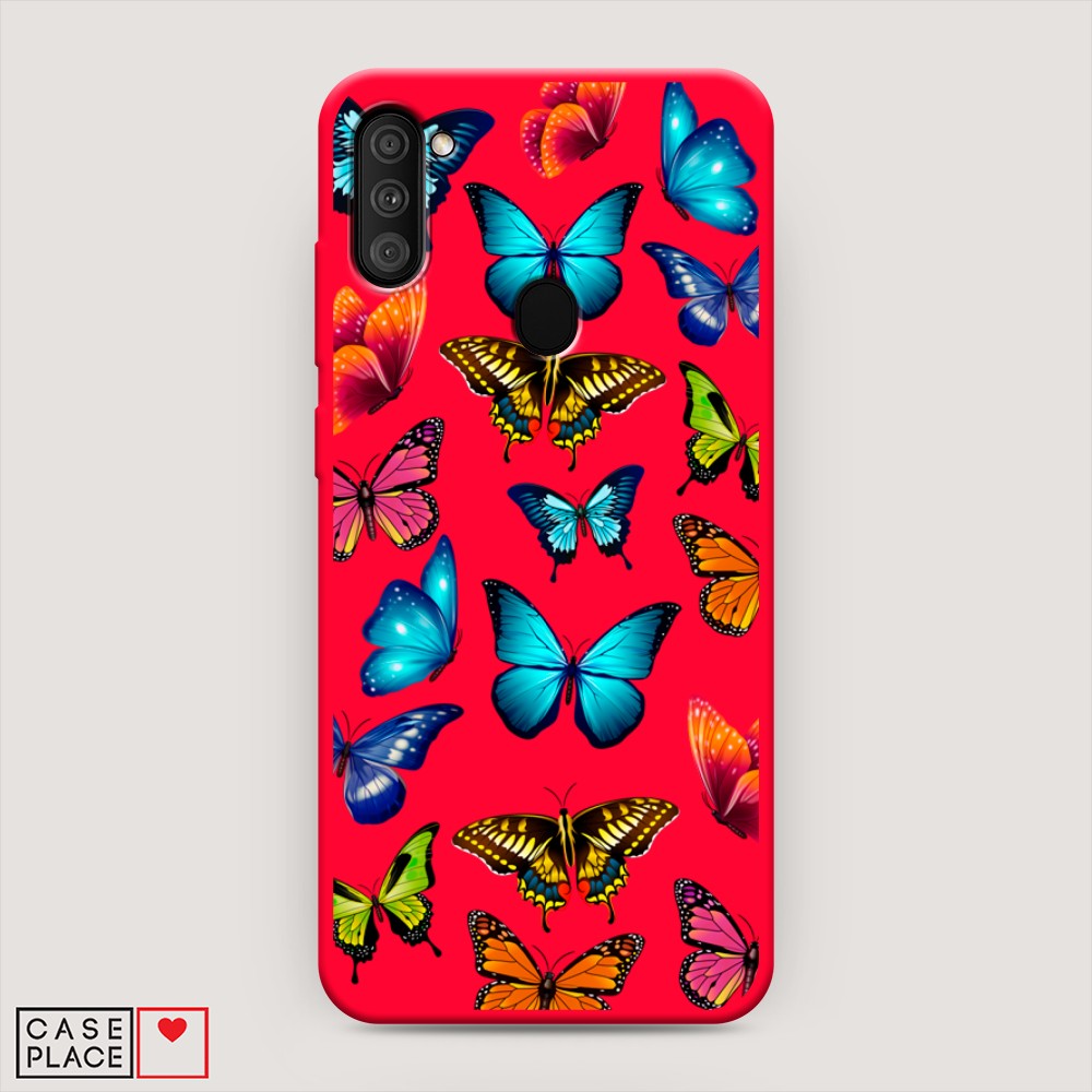 

Матовый силиконовый чехол "Разные бабочки" на Samsung Galaxy A11, Разные бабочки