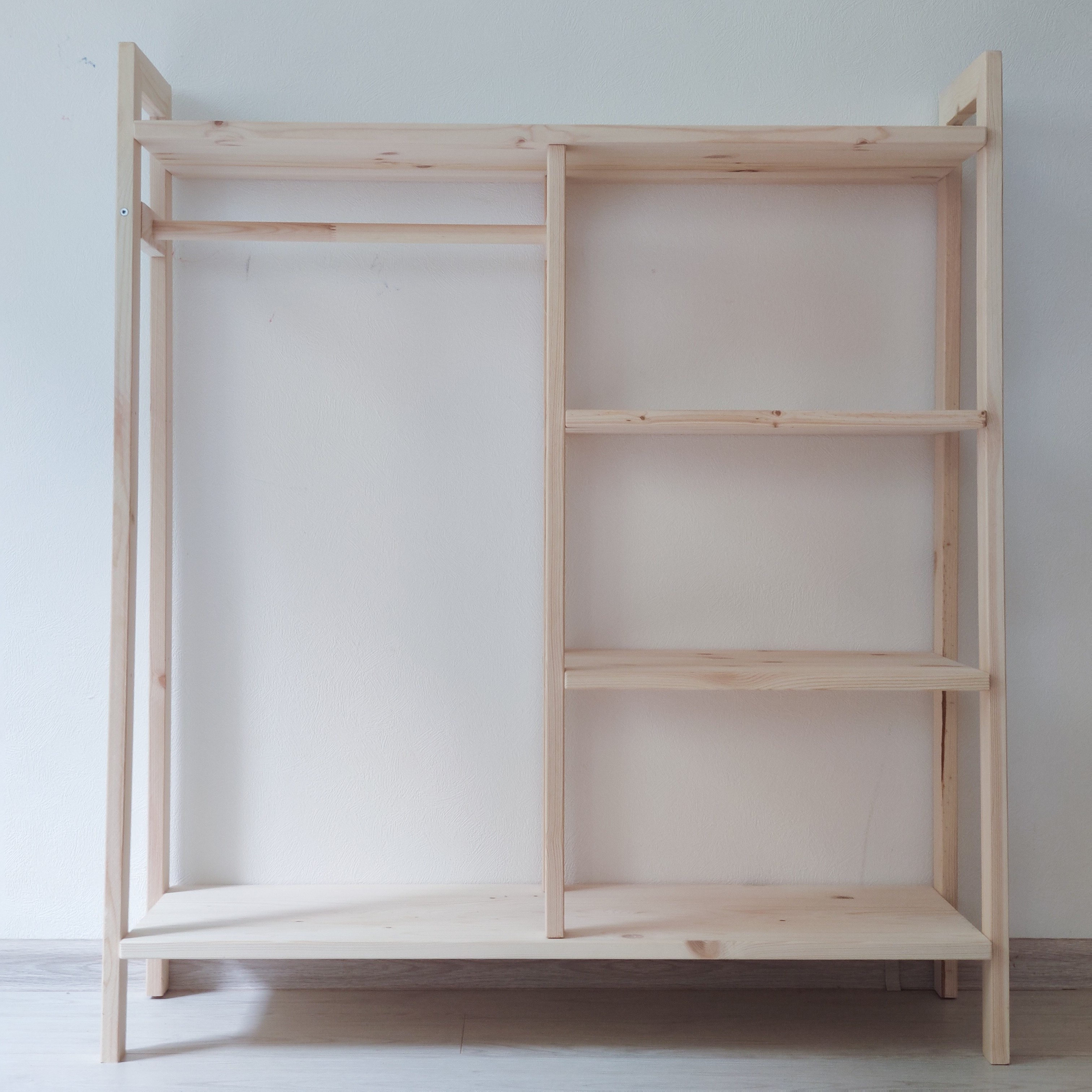 Шкаф для детской одежды Rokkoly Вааса, натуральный комплект растущей детской мебели polini eco 400 sm белый натуральный