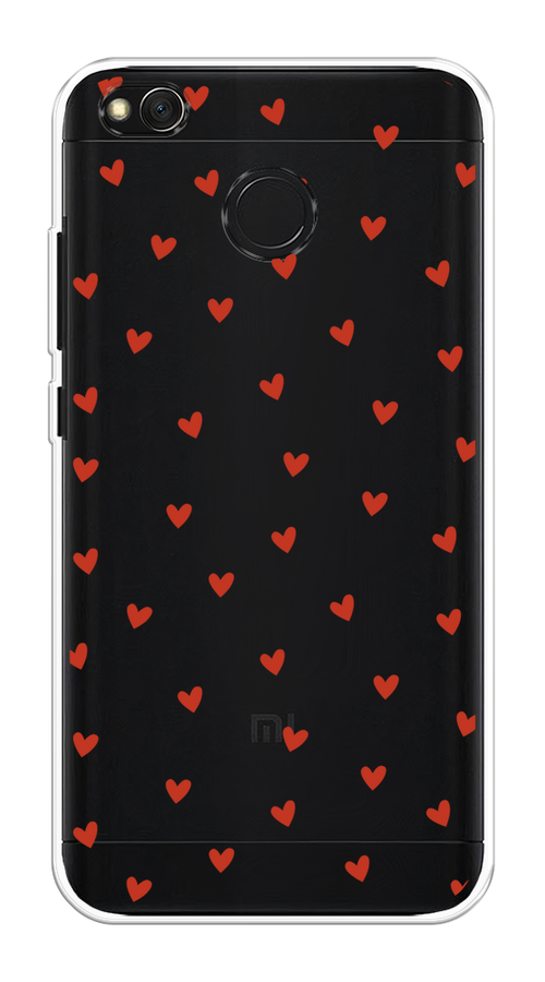

Чехол на Xiaomi Redmi 4X "Red hearts", Красный;прозрачный, 31450-1