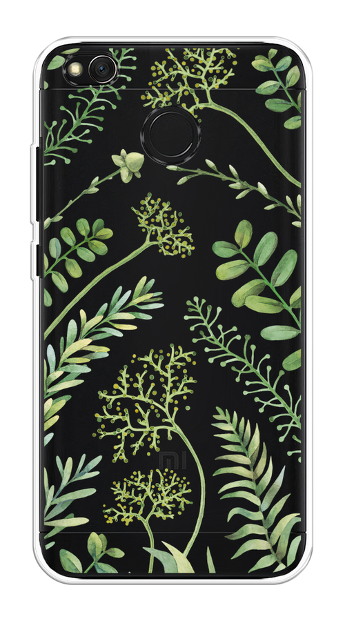 

Чехол на Xiaomi Redmi 4X "Green Leaves", Зеленый;прозрачный, 31450-1
