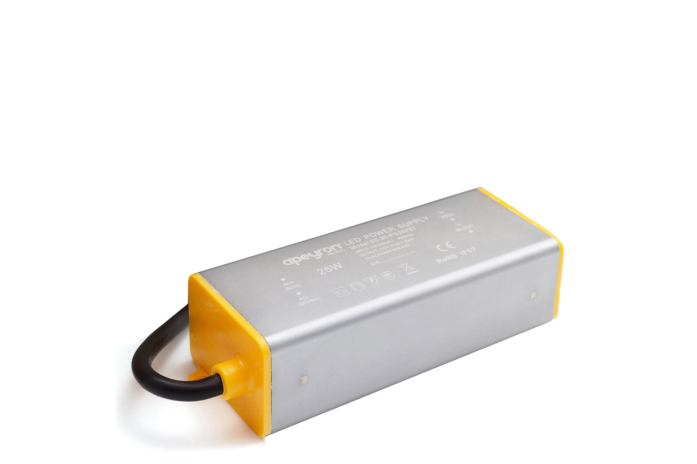 

Блок питания Apeyron 03-35 12В 2 5w IP67 2А 115 х 40 х 30 мм серый