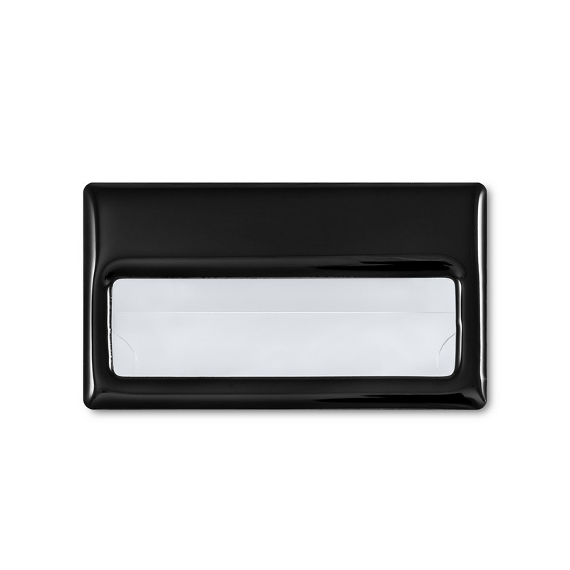 фото Бейдж с окном для сменной информации, размер 70x40 мм, черный, на магните nobrand