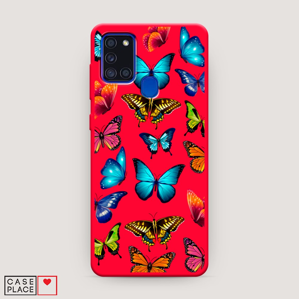 

Матовый силиконовый чехол "Разные бабочки" на Samsung Galaxy A21s, Разные бабочки