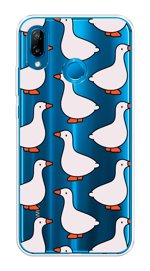 

Чехол на Huawei P20 Lite/Nova 3E "Гуси", Прозрачный;белый;оранжевый, 64450-1