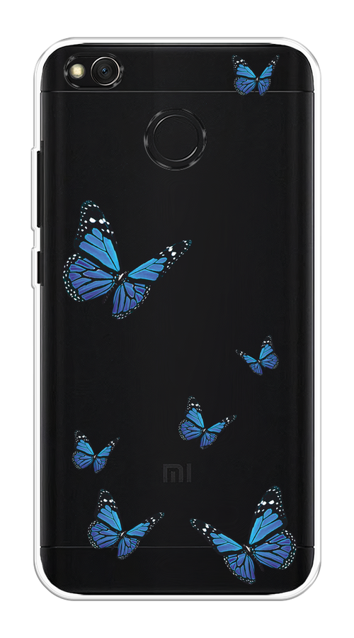 

Чехол на Xiaomi Redmi 4X "Blue butterflies", Синий;черный, 31450-1