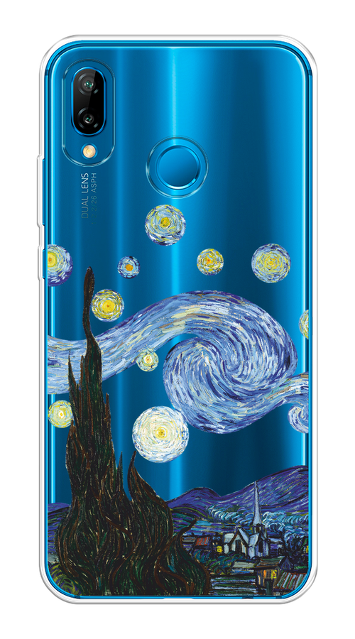 

Чехол на Huawei P20 Lite/Nova 3E "Ночь Ван Гога", Голубой;синий;черный, 64450-1