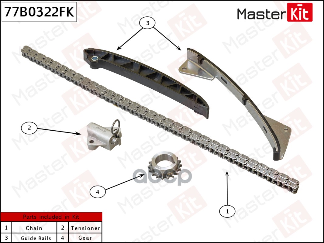 

Комплект Цепи Грм Geely Jly-4G15/Jly-4G18 MASTERKIT 77b0322fk