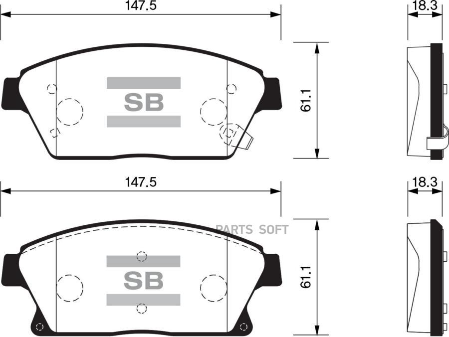 

Тормозные колодки Sangsin brake передние SP1480, SP1480