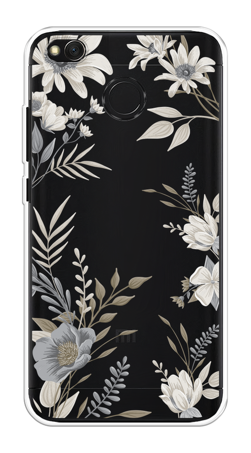 

Чехол на Xiaomi Redmi 4X "Цветы сепия", Серый;прозрачный;зеленый;белый, 31450-1