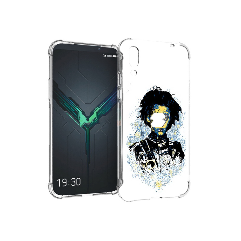 

Чехол MyPads Tocco для Xiaomi Black Shark 2 парень черно-белый абстракция, Прозрачный, Tocco