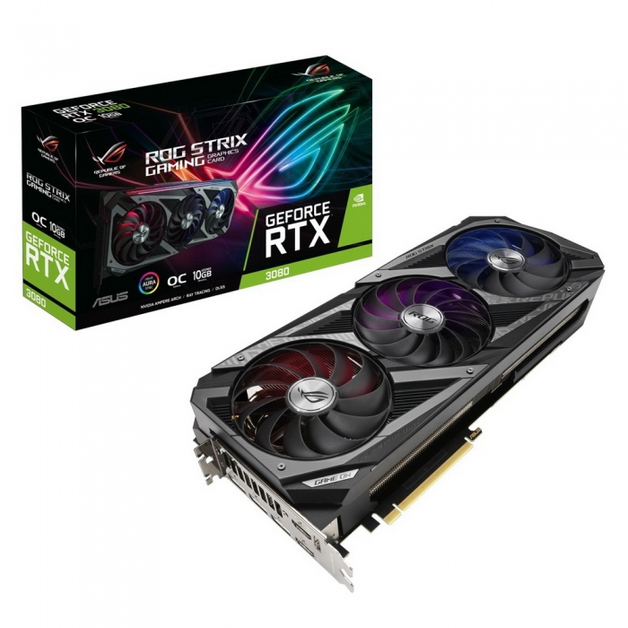 фото Видеокарта asus rog strix geforce rtx 3080 oc (rog-strix-rtx3080-o10g-gaming)