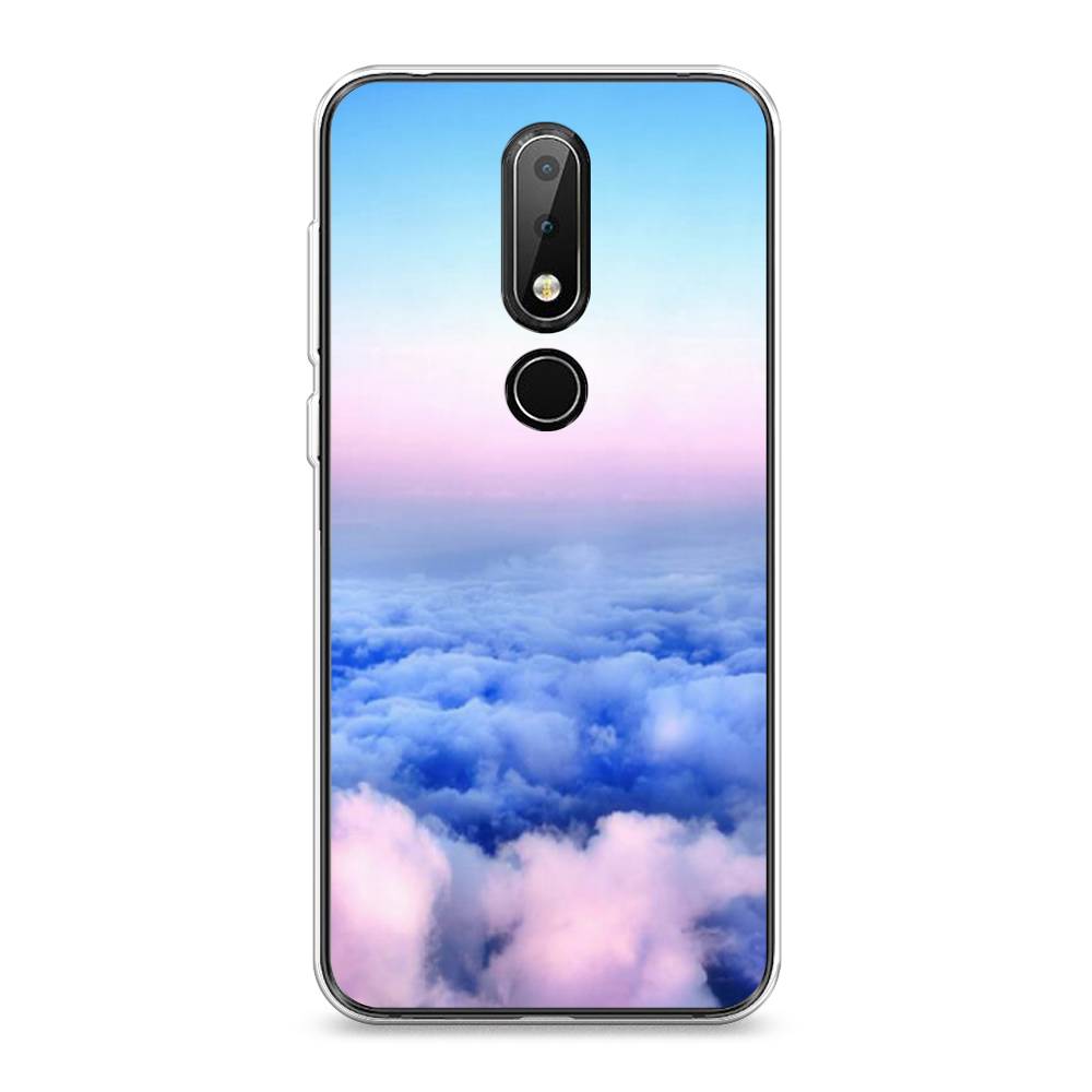 

Чехол Awog на Nokia X6 2018 / Нокиа X6 2018 "Облака", Голубой;розовый, 121450-4