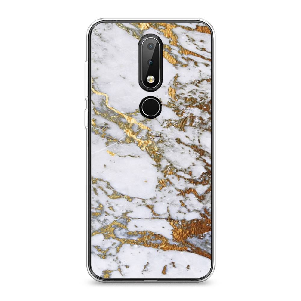 

Чехол Awog на Nokia X6 2018 / Нокиа X6 2018 "Белый мрамор", 121450-3
