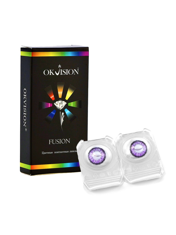 Купить Цветные контактные линзы OKVision Fusion 2 линзы R 8.6 -3.00 Violet 2