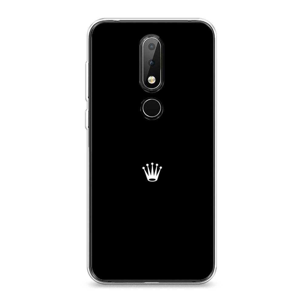 фото Чехол awog "белая корона на черном фоне" для nokia x6 2018